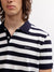 Gant Men Navy Blue Striped Polo Collar Short Sleeves T-shirt