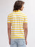 Gant Men Yellow Striped Polo Collar Short Sleeves T-shirt