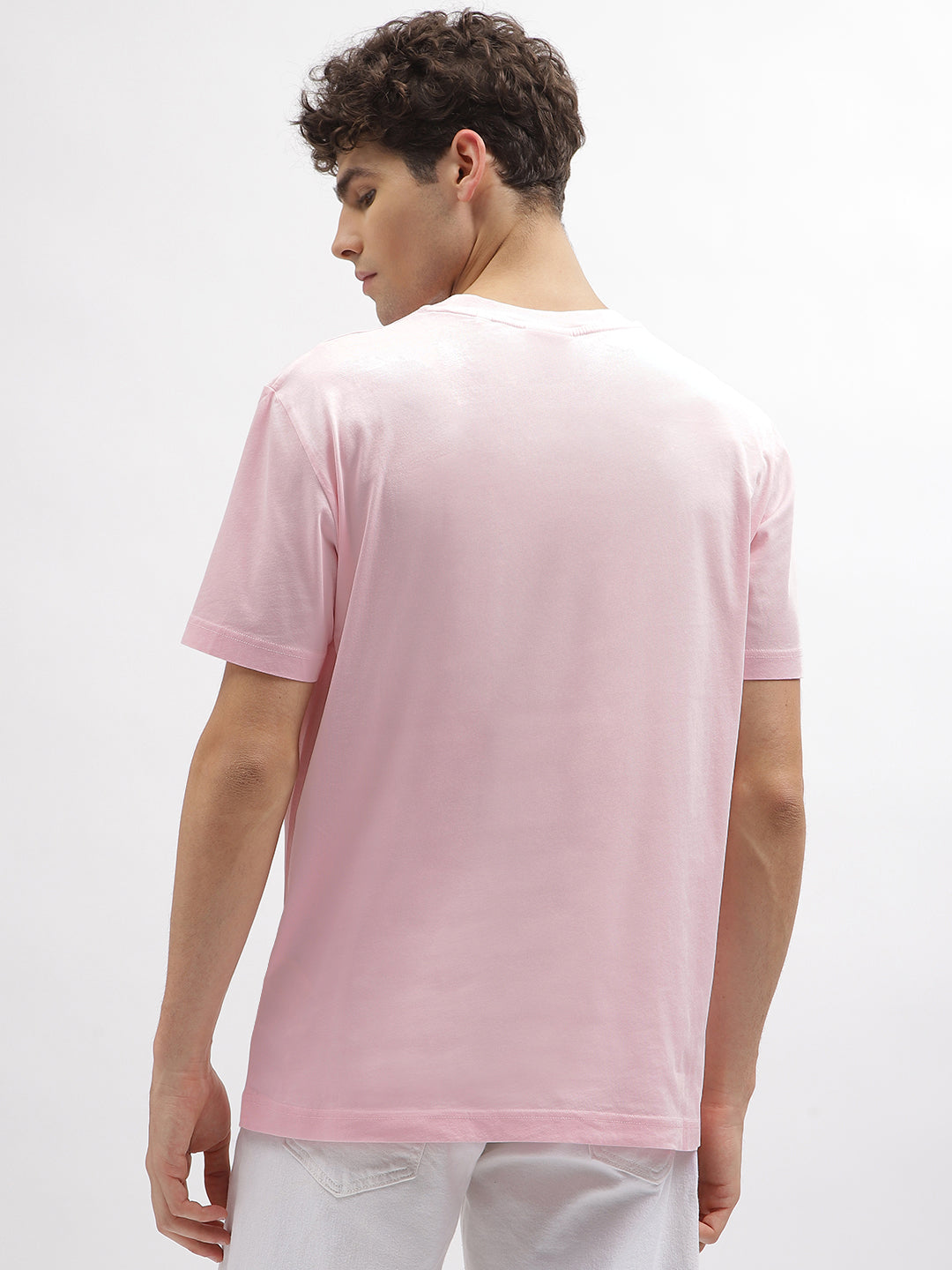 Gant Men Pink Printed Round Neck Short Sleeves T-Shirt