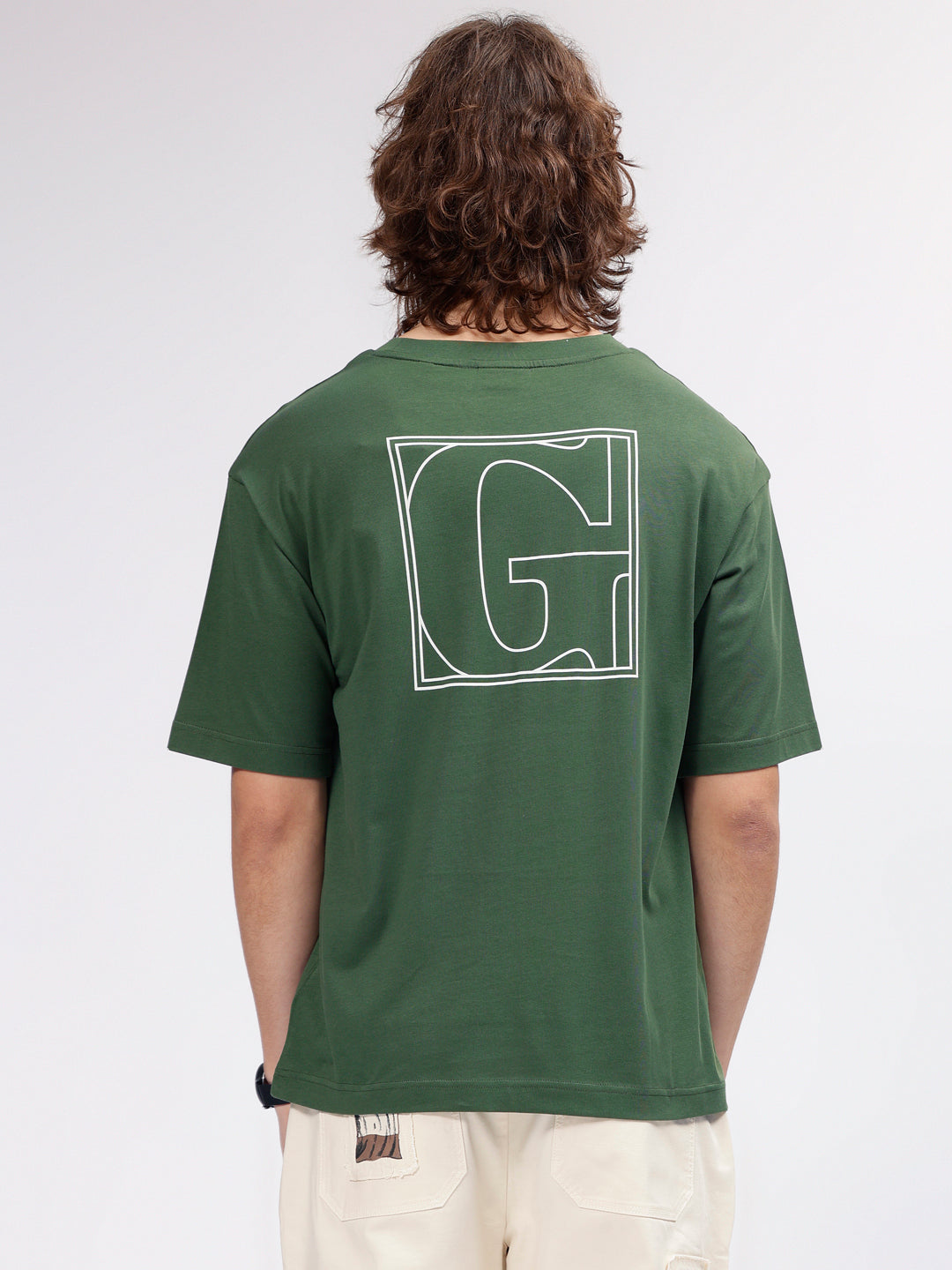 Gant Men Green Solid Round Neck Short Sleeves T-shirt