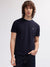 Gant Men Navy Blue Solid Round Neck Short Sleeves T-shirt