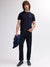 Gant Men Navy Blue Solid Round Neck Short Sleeves T-shirt