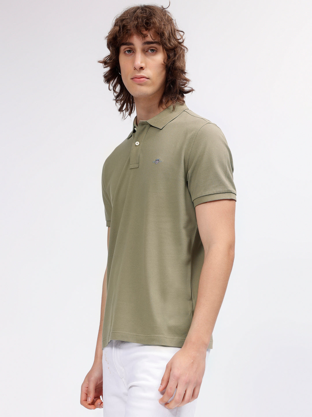 Gant Men Brown Solid Polo Collar Short Sleeves T-shirt