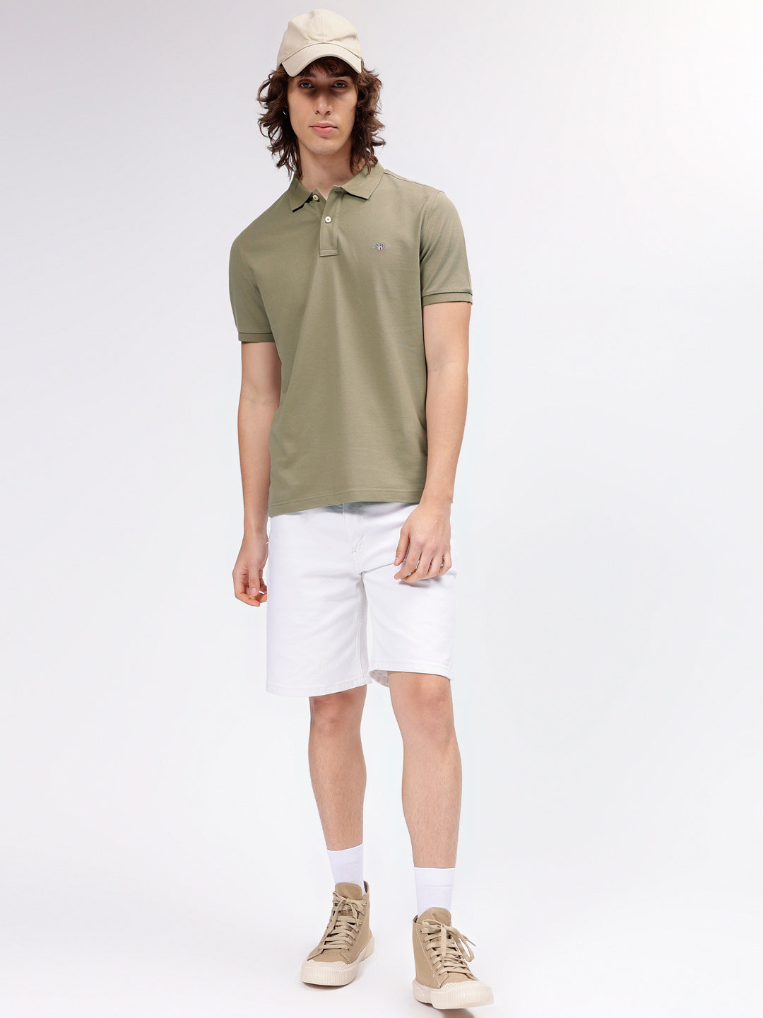 Gant Men Brown Solid Polo Collar Short Sleeves T-shirt