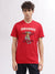 True Religion Men Red Printed Round Neck Short Sleeves T-Shirt