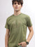 True Religion Men Green Solid Round Neck Short Sleeves T-Shirt