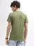 True Religion Men Green Solid Round Neck Short Sleeves T-Shirt