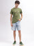 True Religion Men Green Solid Round Neck Short Sleeves T-Shirt