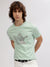 True Religion Men Green Solid Round Neck Short Sleeves T-shirt