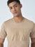 True Religion Men Beige Printed Round Neck Short Sleeves T-Shirt