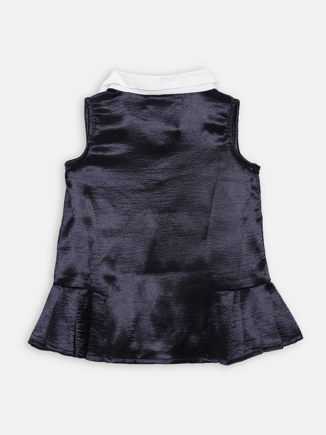 Elle Kids Girls Navy Solid Round Neck Top