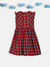 Blue Giraffe Girls Multi Checked Round Neck Dress