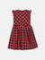 Blue Giraffe Girls Multi Checked Round Neck Dress