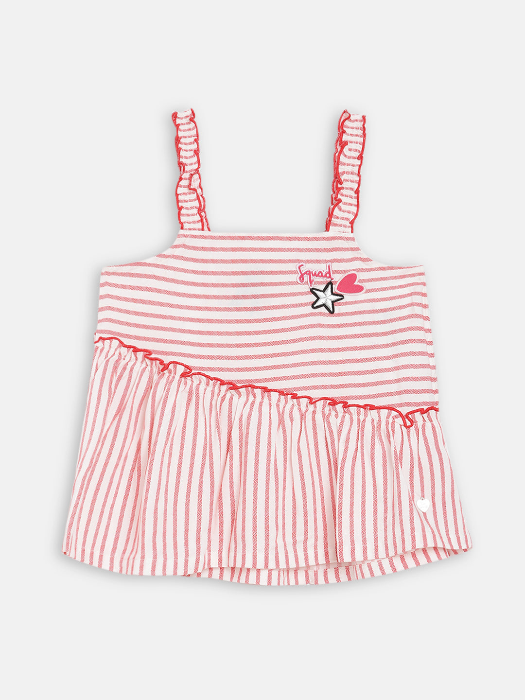 Blue Giraffe Girls Multi Striped Square Neck Top