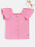 Blue Giraffe Girls Pink Solid Square Neck Top