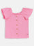 Blue Giraffe Girls Pink Solid Square Neck Top