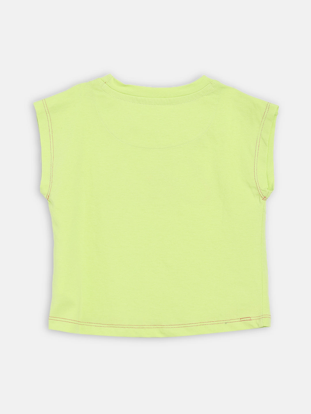 Elle Kids Girls Yellow Solid Round Neck Top