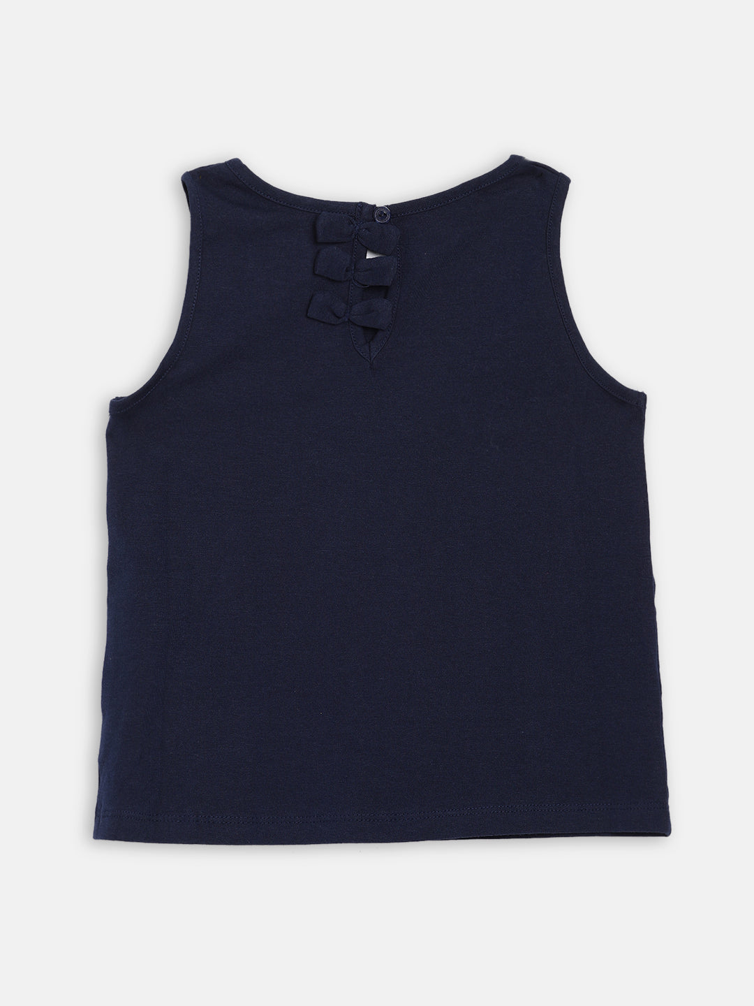 Blue Giraffe Girls Navy Printed Round Neck Top