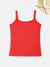 Blue Giraffe Girls Red Solid Square Neck Top