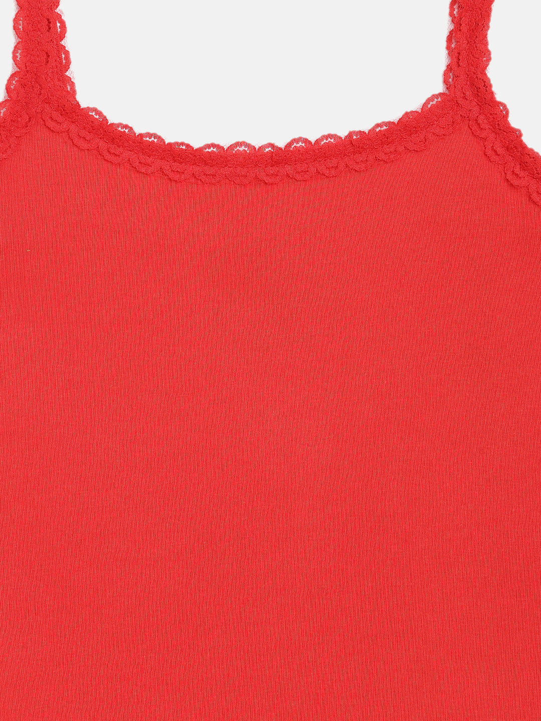 Blue Giraffe Girls Red Solid Square Neck Top