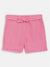 Blue Giraffe Girls Pink Solid Slim Fit Shorts