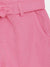 Blue Giraffe Girls Pink Solid Slim Fit Shorts