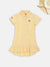 Blue Giraffe Girls Yellow Striped Collar Dress