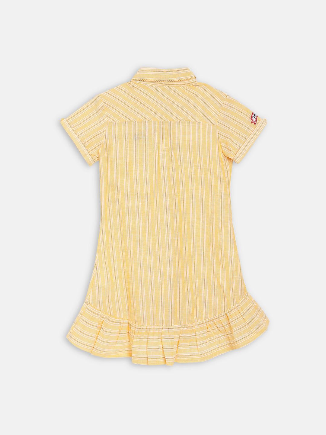 Blue Giraffe Girls Yellow Striped Collar Dress