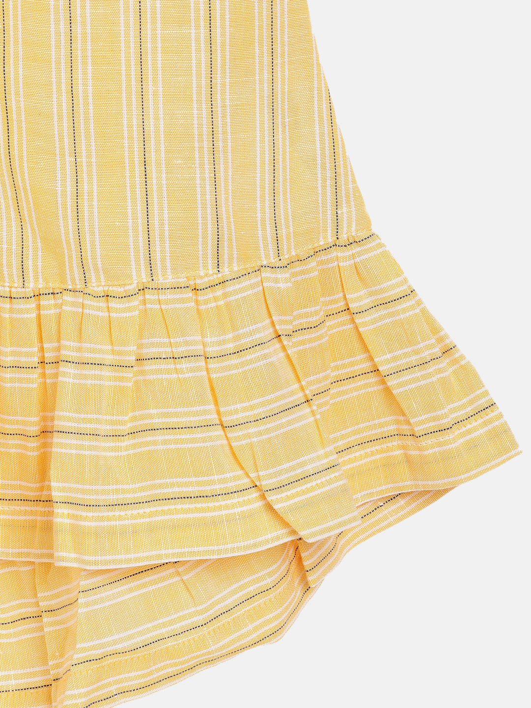 Blue Giraffe Girls Yellow Striped Collar Dress