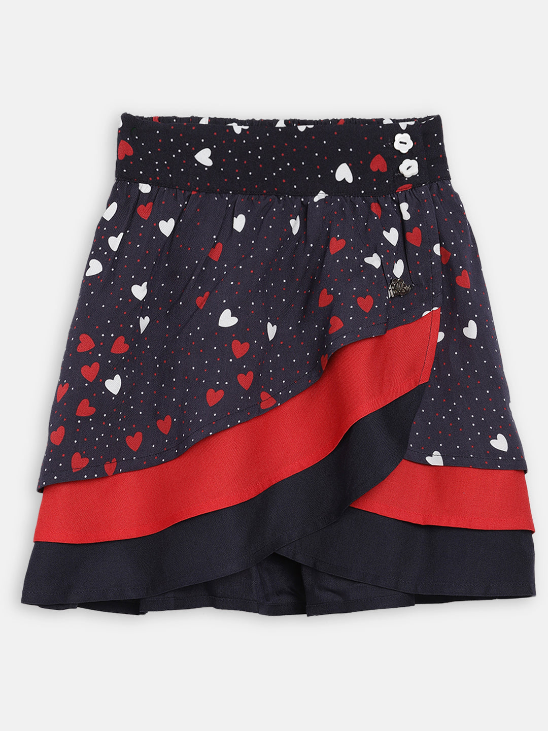 Elle Kids Girls Blue Printed A Line Skirt