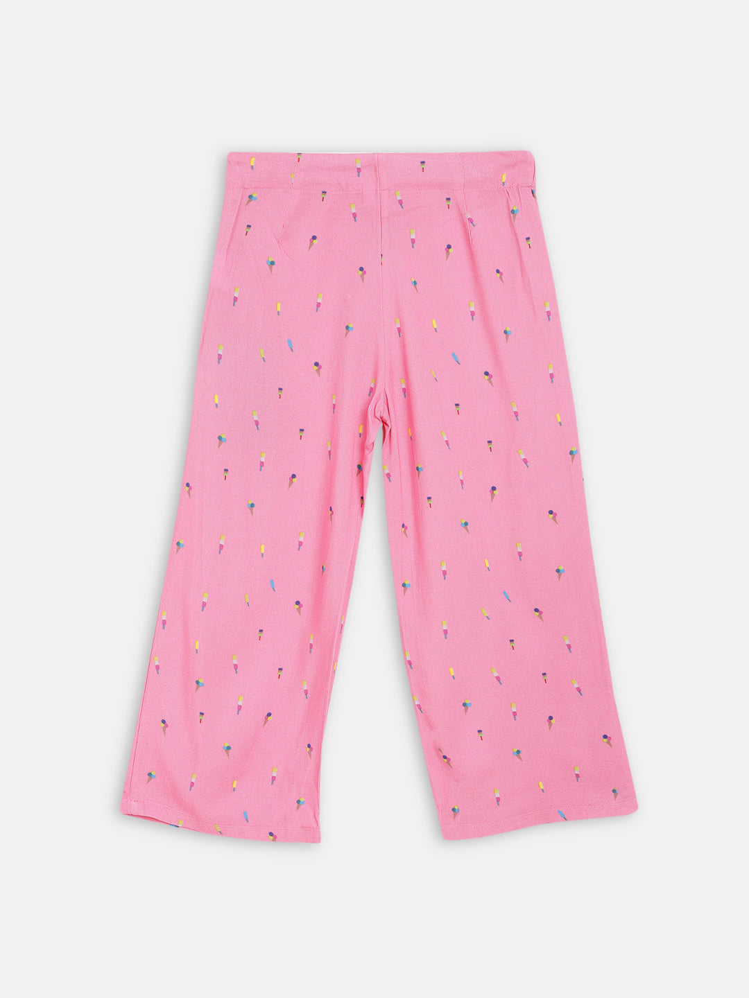 Elle Kids Girls Pink Printed Regular Fit Trouser