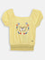 Elle Kids Girls Yellow Solid Round Neck Top