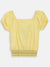 Elle Kids Girls Yellow Solid Round Neck Top