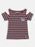 Blue Giraffe Girls Navy Striped Round Neck Top