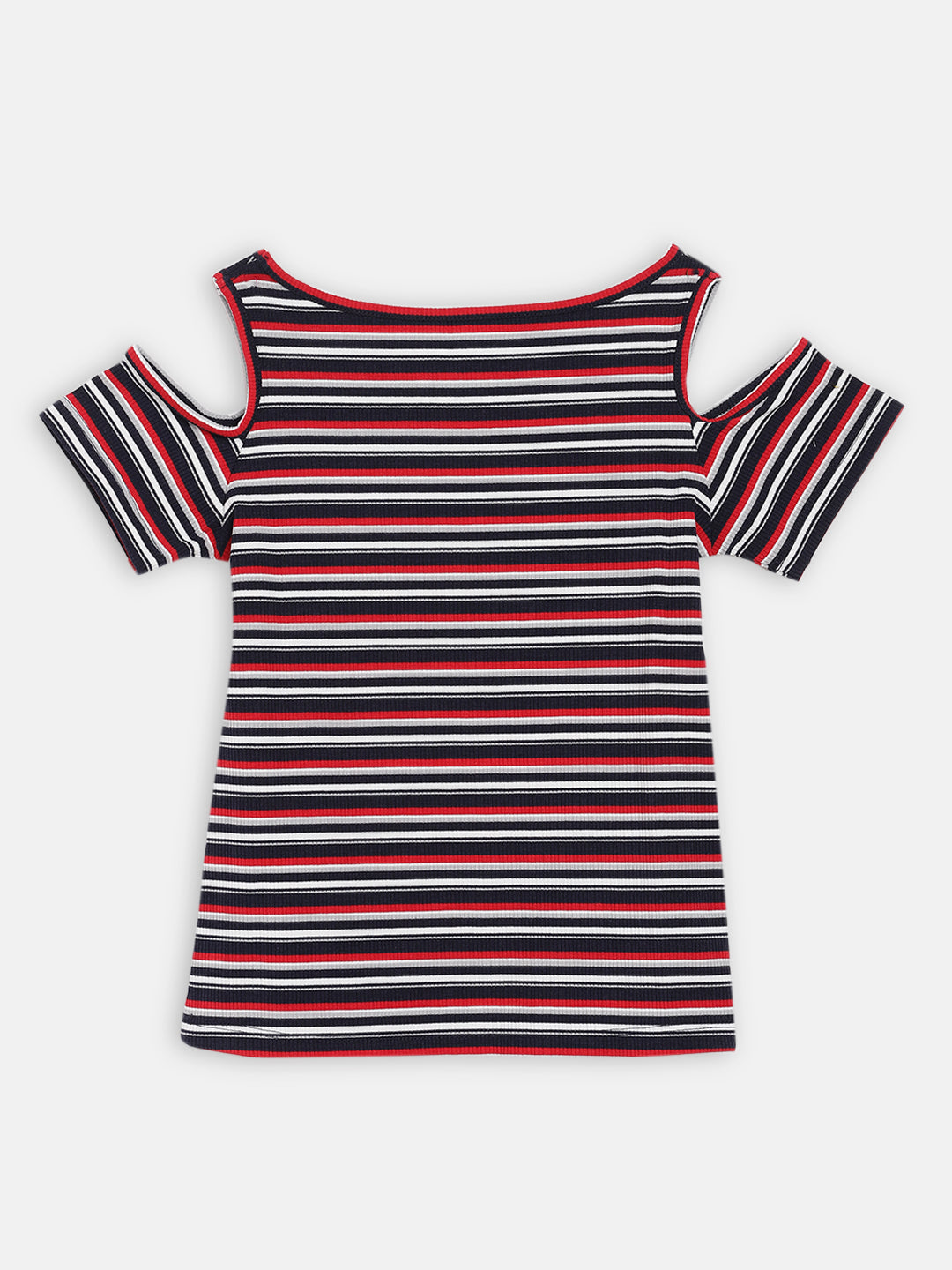 Blue Giraffe Girls Navy Striped Round Neck Top