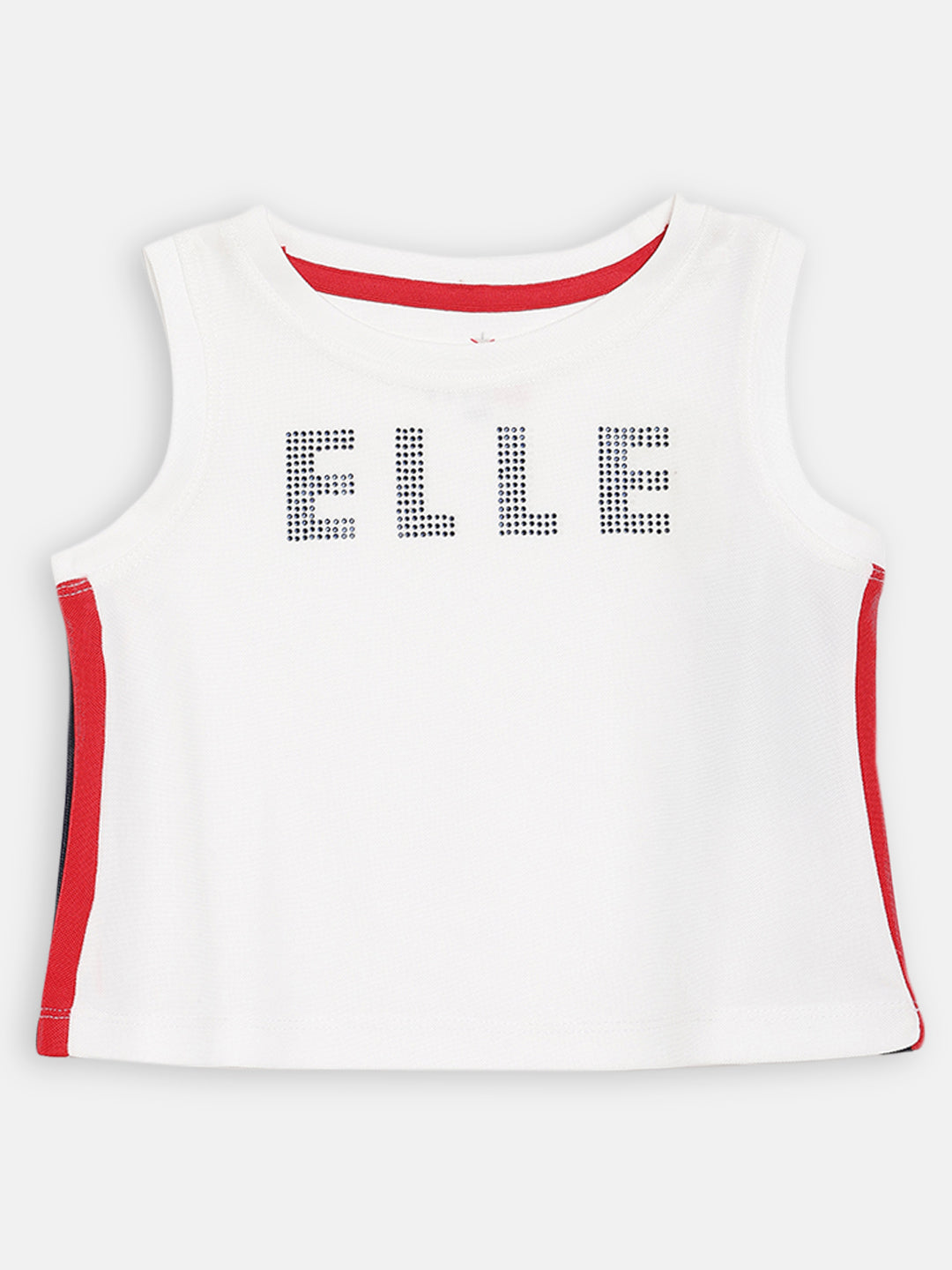 Elle Kids Girls White Embroidered Round Neck Top