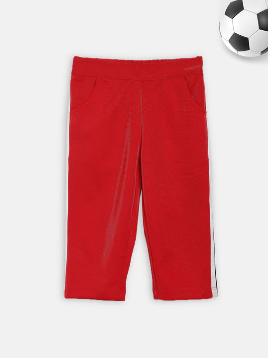 Elle Kids Girls Red Solid Regular Fit Trouser