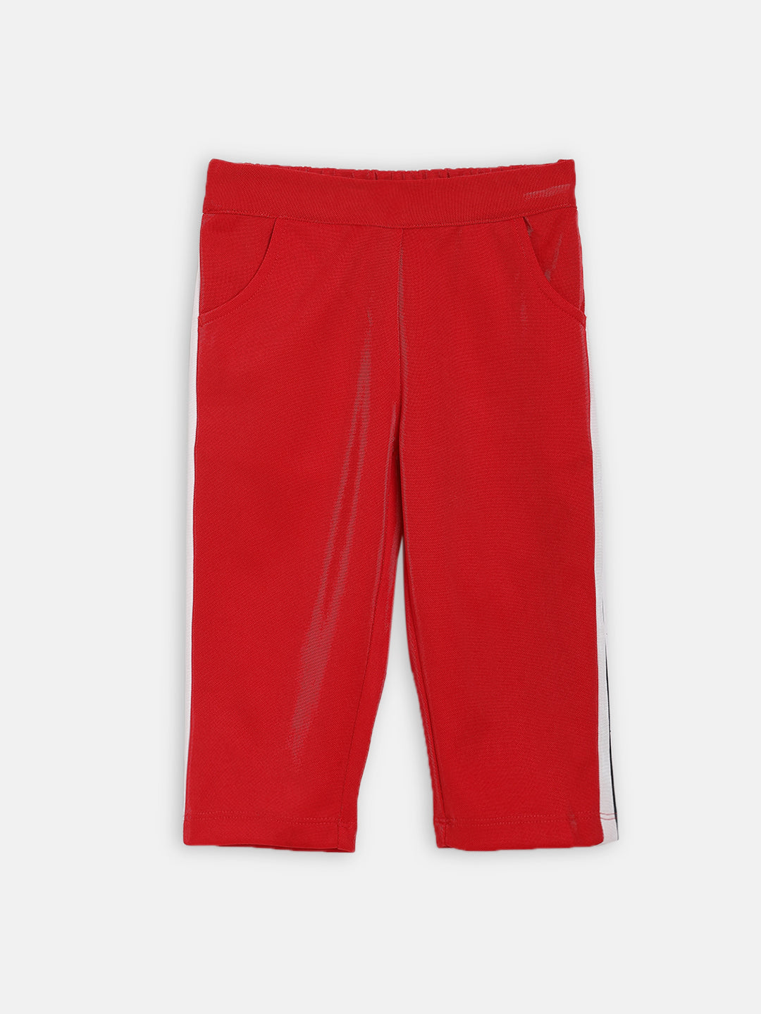 Elle Kids Girls Red Solid Regular Fit Trouser