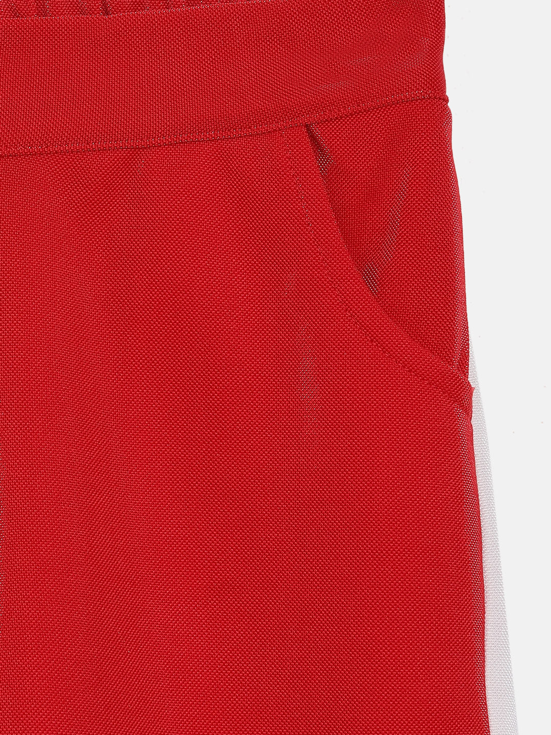 Elle Kids Girls Red Solid Regular Fit Trouser