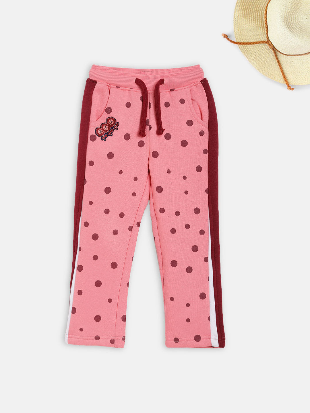 Elle Kids Girls Pink Printed Regular Fit Trouser