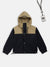 Blue Giraffe Boys Multi Solid Hooded Jacket