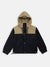 Blue Giraffe Boys Multi Solid Hooded Jacket