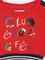 Blue Giraffe Girls Red Solid Round Neck Sweatshirt