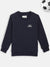 Blue Giraffe Boys Navy Solid Round Neck Sweatshirt