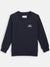 Blue Giraffe Boys Navy Solid Round Neck Sweatshirt