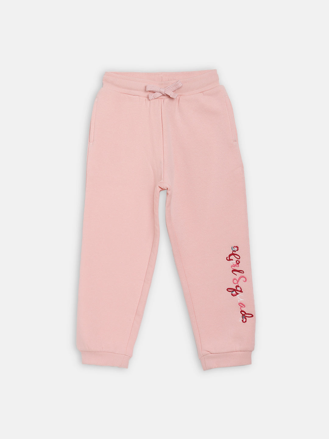 Blue Giraffe Girls Pink Solid Regular Fit Sweatpant