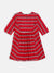 Blue Giraffe Girls Red Striped Round Neck Dress