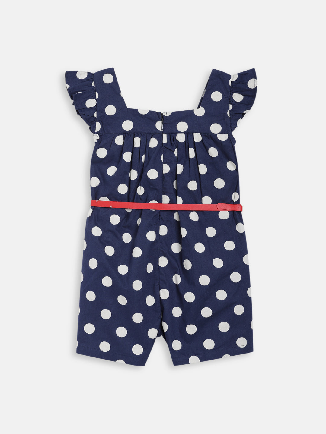 Elle Kids Girls Navy Printed Round Neck Playsuit