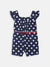 Elle Kids Girls Navy Printed Round Neck Playsuit