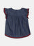 Elle Kids Girls Navy Printed Round Neck Top